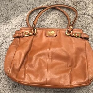 Tan Coach purse, good condition